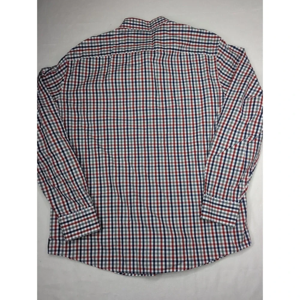 UNTUCKit Men's XXL long-sleeve button-down red white blue plaid check Cotton‎